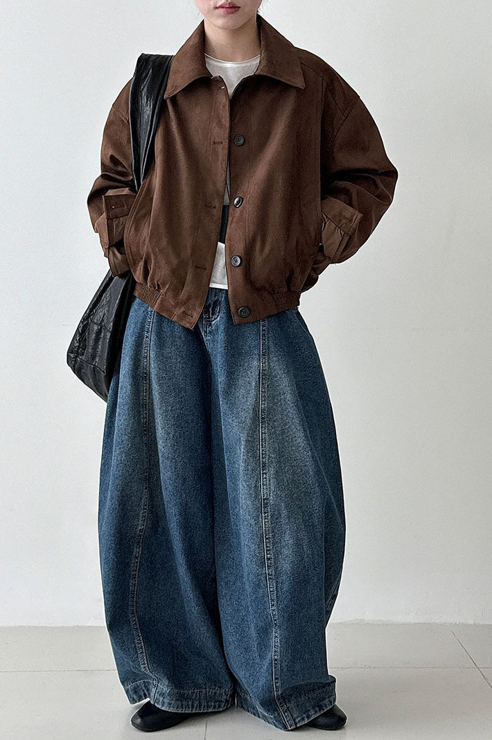 Lune London | Suede Lapel Collar Jacket