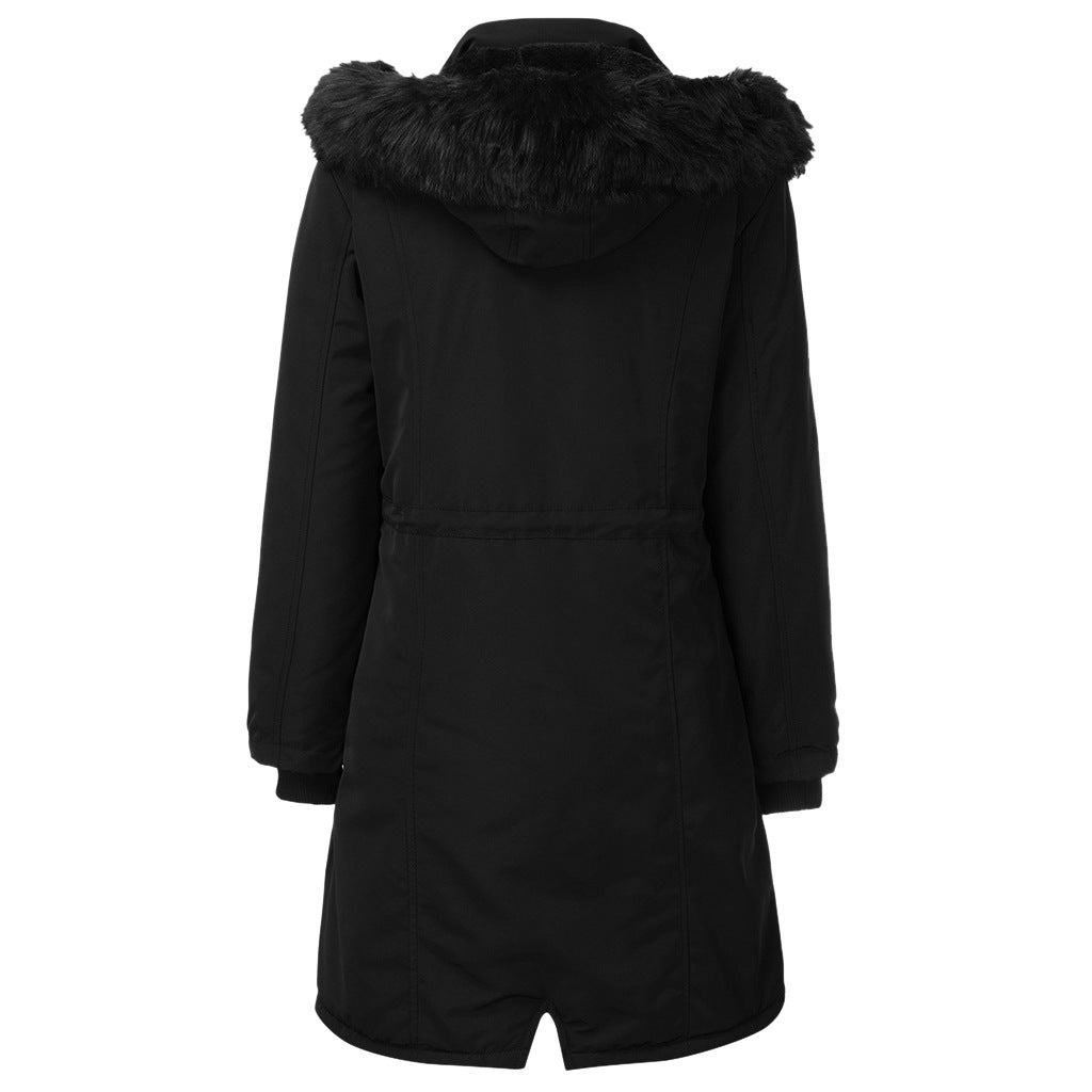 Warm lady parka with removable hood and cozy faux fur Lune London