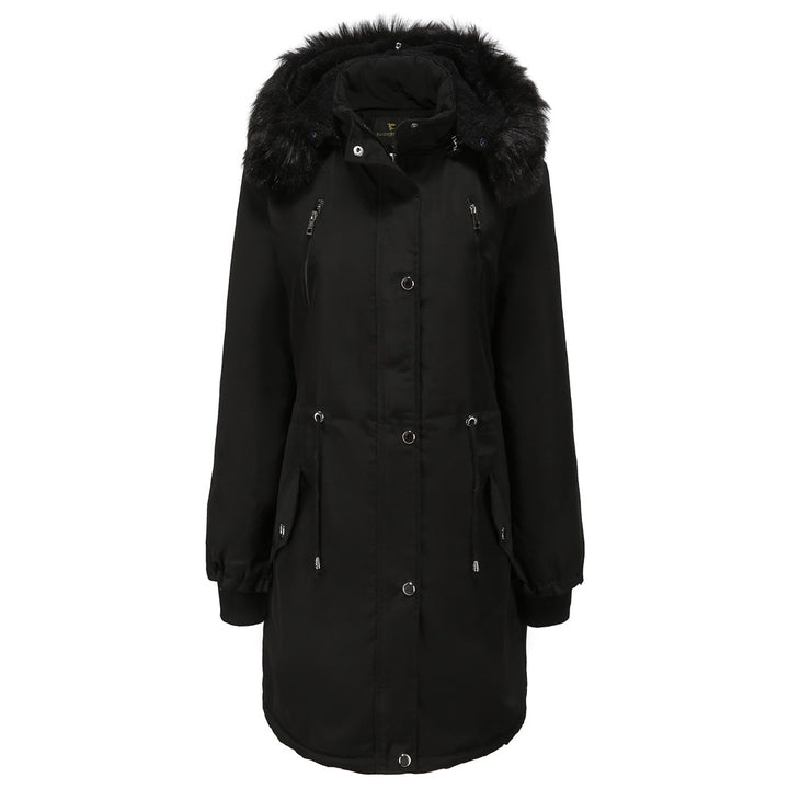 Parka style jacket for women with fleece lining and removable hood Lune London