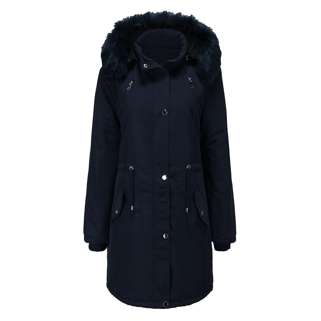 Parka style jacket for women with fleece lining and removable hood Lune London