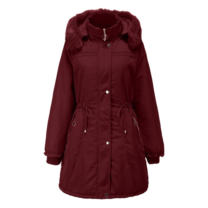 Ladies' stylish parka with detachable faux fur and adjustable drawstring at the waist Lune London