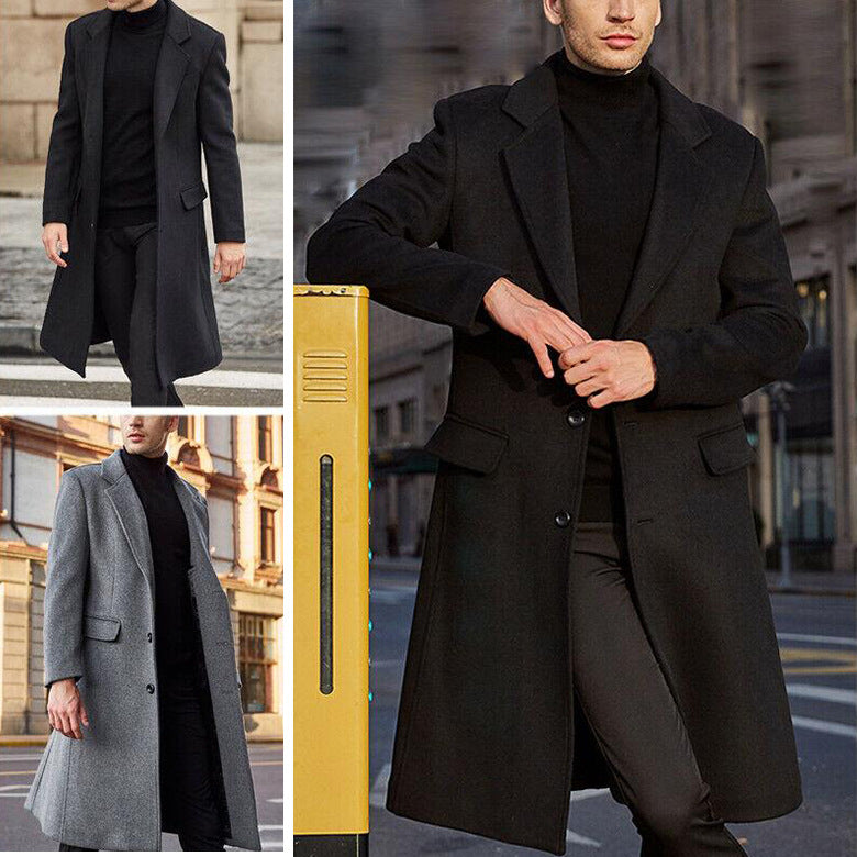 Elegant wool coat for men with a classic cut and luxurious interior lining Lune London