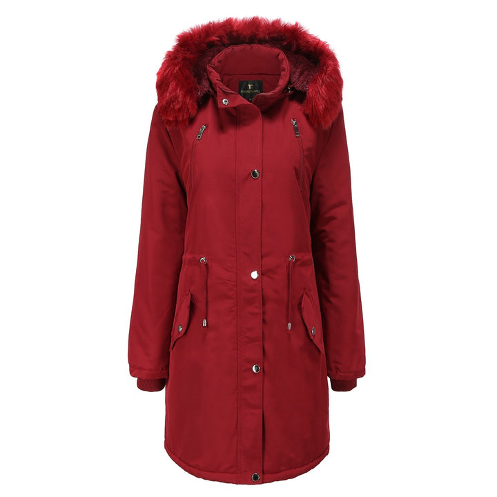 Parka style jacket for women with fleece lining and removable hood Lune London