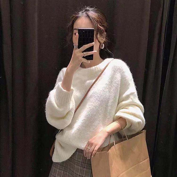 Pull surdimensionné confortable pour femmes en matière tricotée douce Chic & Stil