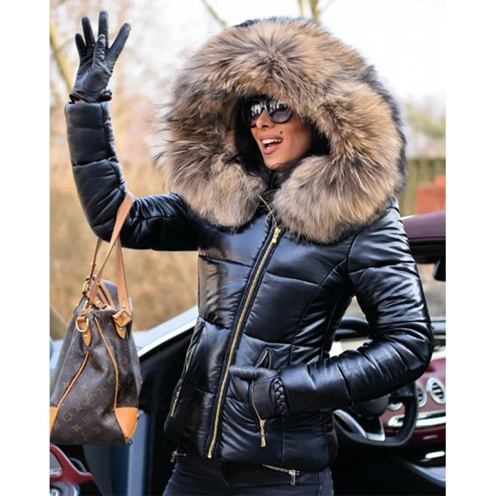 Lune London - Paris - Elegant jacket with faux fur lining, hood and collar