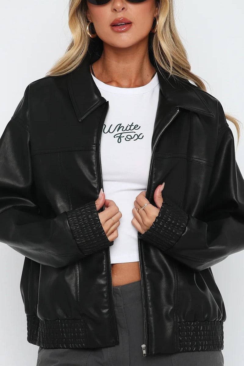 Lune London | Leather Baseball Jacket