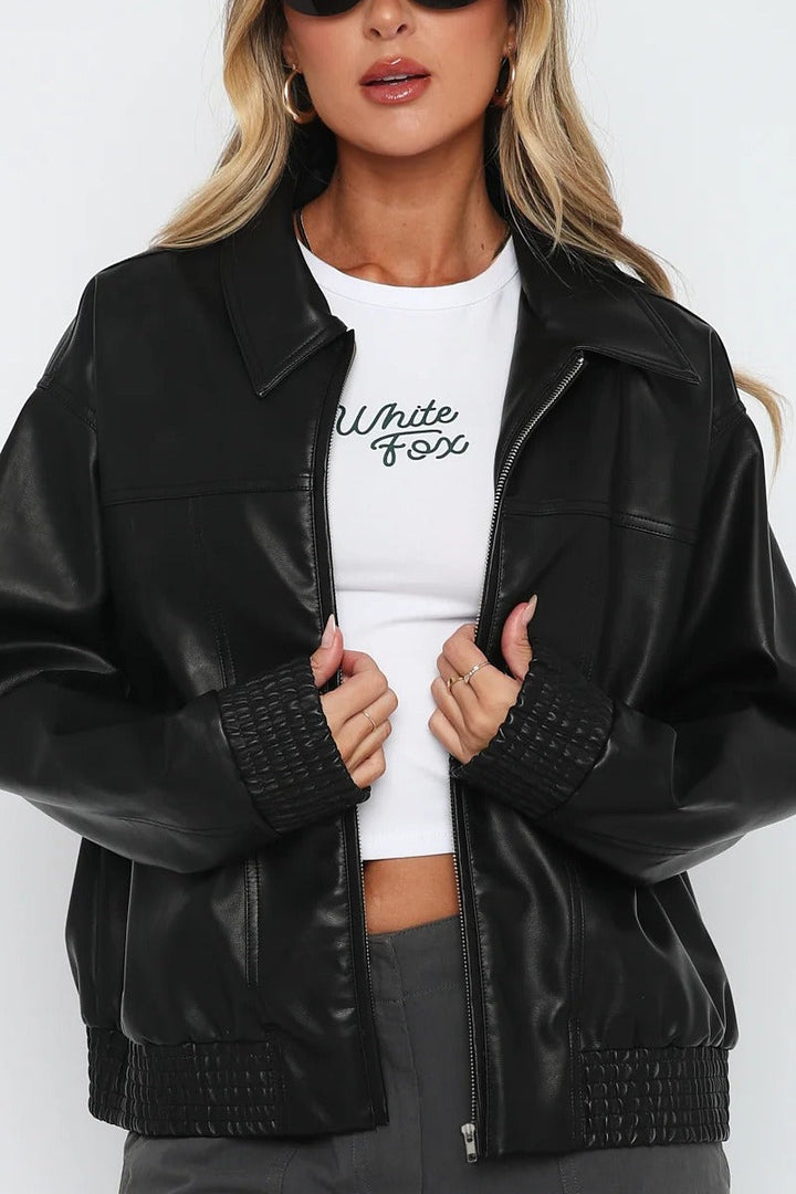 Lune London | Leather Baseball Jacket