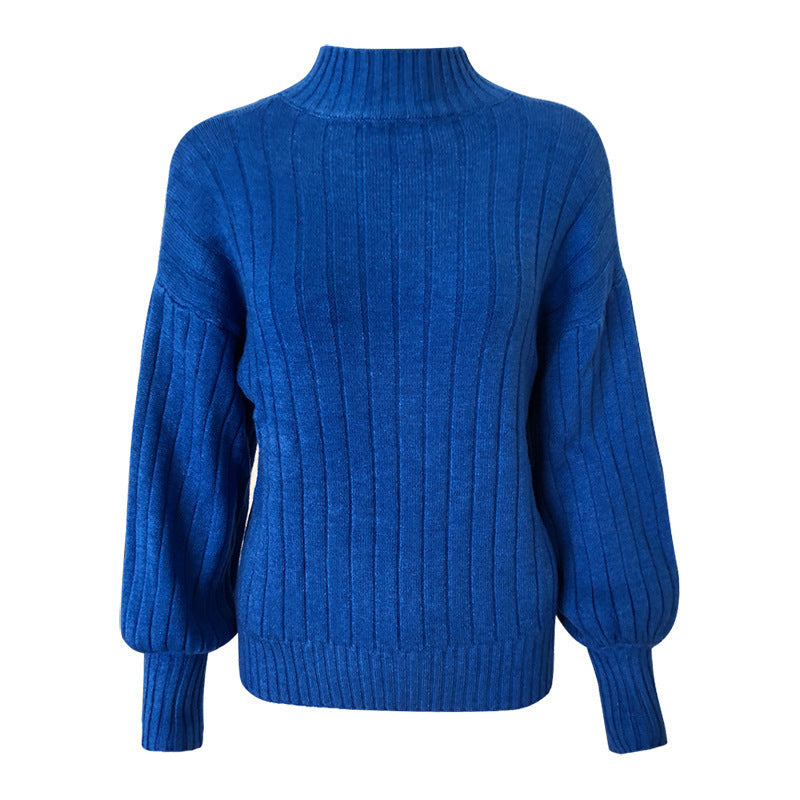 Ladies elegant turtleneck sweater with structured ribbed pattern Lune London