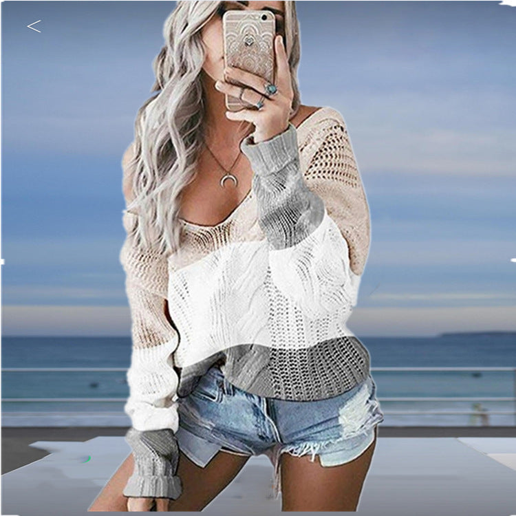 Pull femme décontracté en tricot avec épaules dénudées et aspect mailles texturé Lune London
