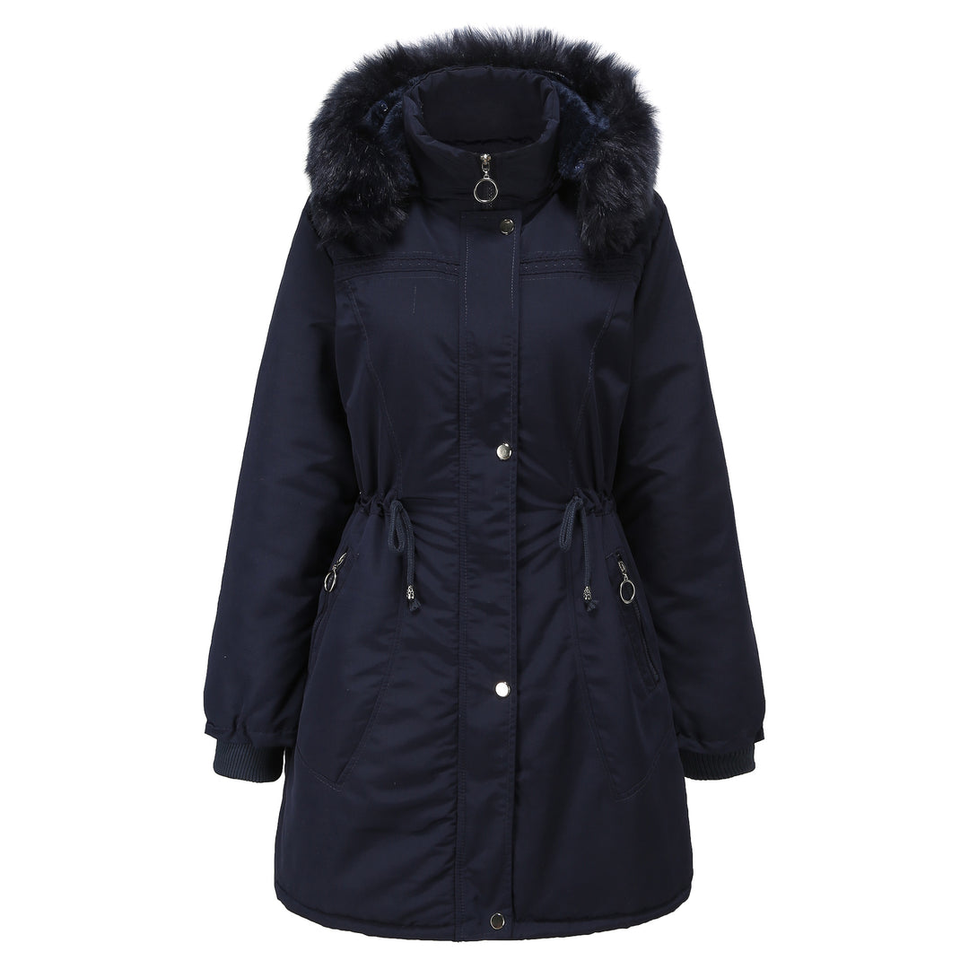 Ladies' stylish parka with detachable faux fur and adjustable drawstring at the waist Lune London