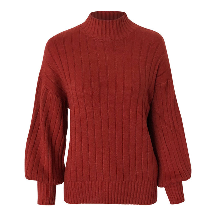 Ladies elegant turtleneck sweater with structured ribbed pattern Lune London