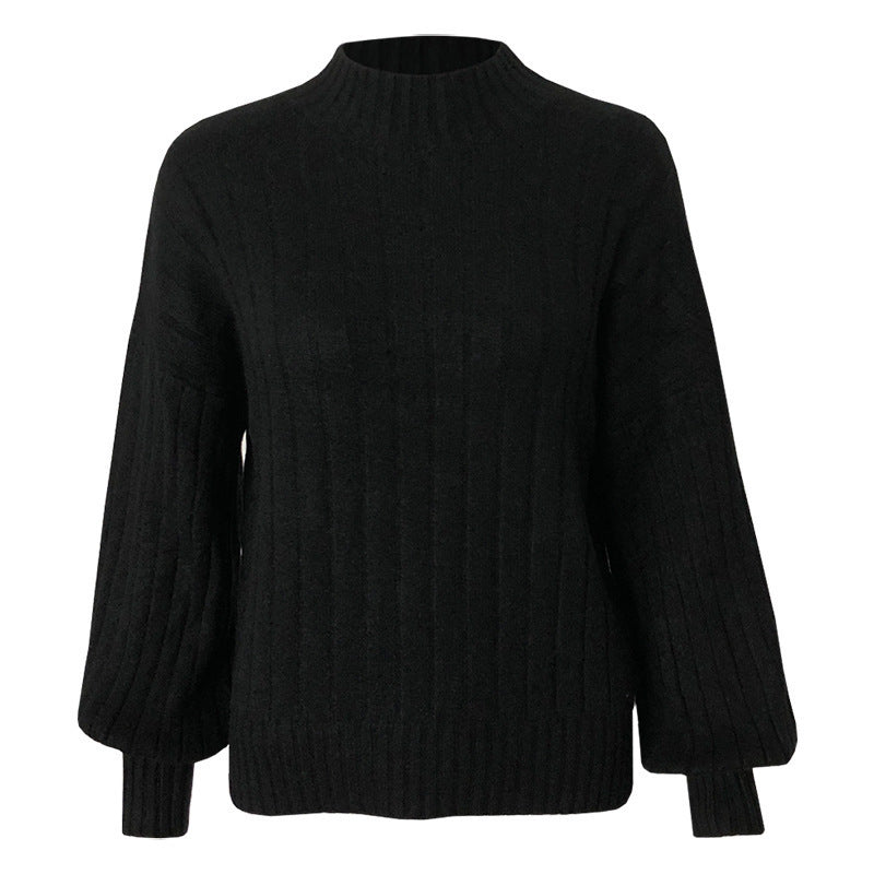 Ladies elegant turtleneck sweater with structured ribbed pattern Lune London