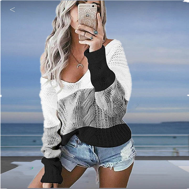Pull femme décontracté en tricot avec épaules dénudées et aspect mailles texturé Lune London