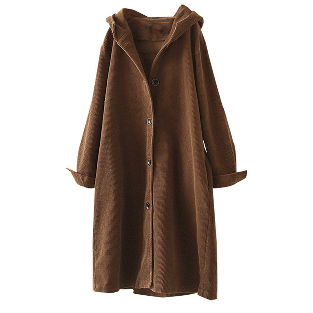 Lady hooded sweatshirt coat with button closure all the way down and relaxed fit Lune London