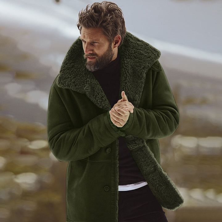 Men's plush coat with soft lining and generous collar Lune London