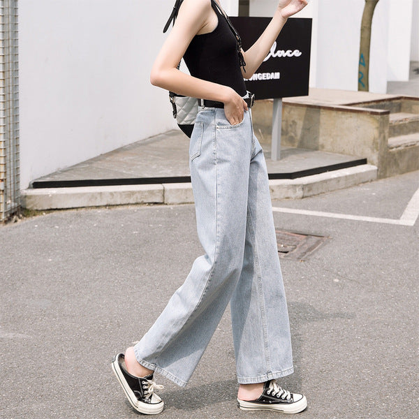 Pantalons en denim coupe large pour femmes Chic & Stil