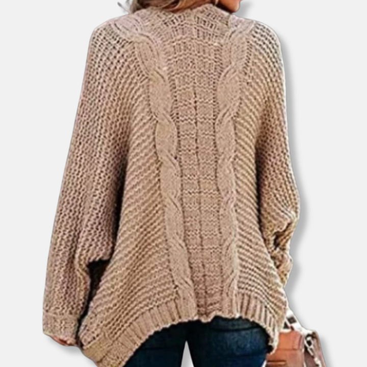 Lune London | Wool Oversized Cardigan - Ribbed Open Front Pocket Cardigan