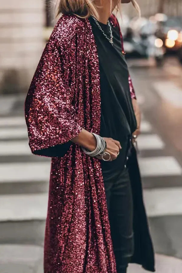 Lune London | Glamour Kimono Made Of Sequins with Keyhole