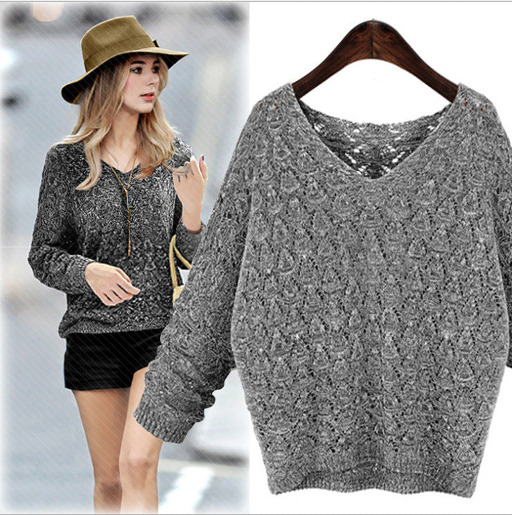 Lightweight knitted sweater for women with delicate lace pattern Lune London