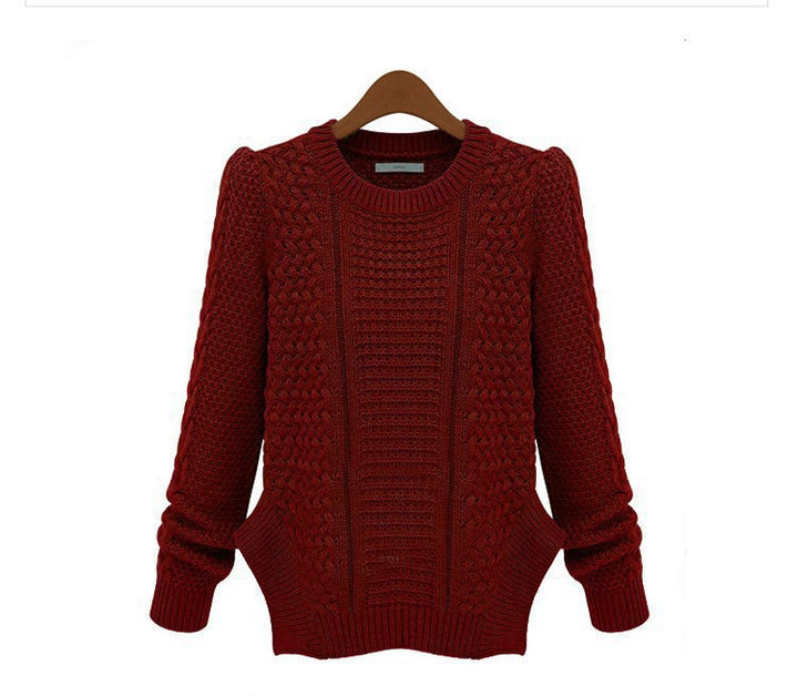 Chunky knit sweater for women with textured design and side pockets Lune London