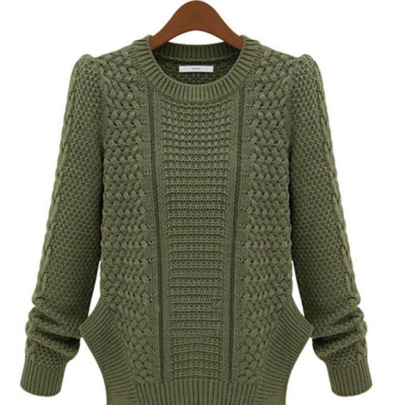Chunky knit sweater for women with textured design and side pockets Lune London