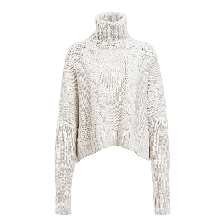 Chunky knit sweater for women with high turtleneck and relaxed fit Lune London