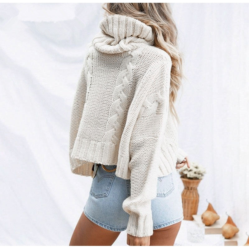 Chunky knit sweater for women with high turtleneck and relaxed fit Lune London