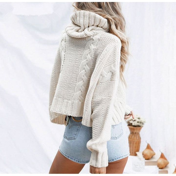 Chunky knit sweater for women with high turtleneck and relaxed fit Lune London