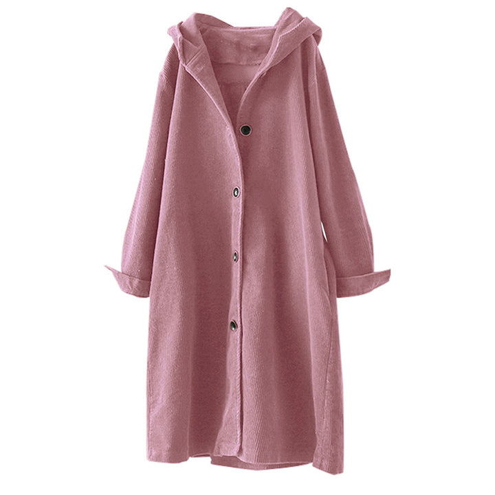 Lady hooded sweatshirt coat with button closure all the way down and relaxed fit Lune London