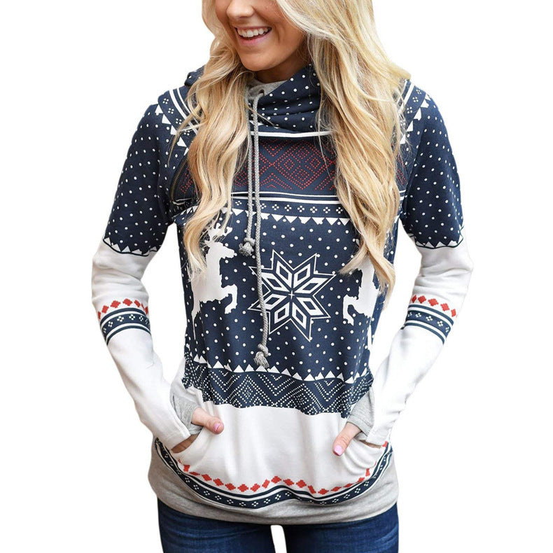 Hoodie for women with a modern Nordic pattern Lune London