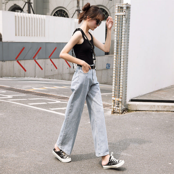 Pantalons en denim coupe large pour femmes Chic & Stil