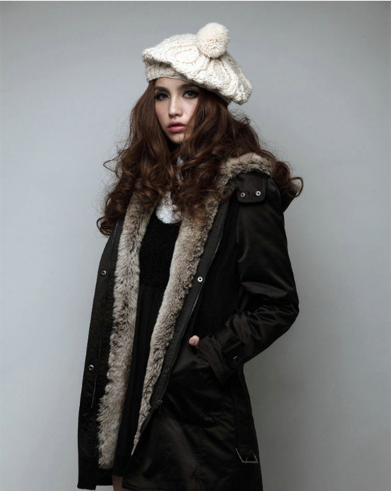 Ladies warm parka with cozy faux fur collar Lune London