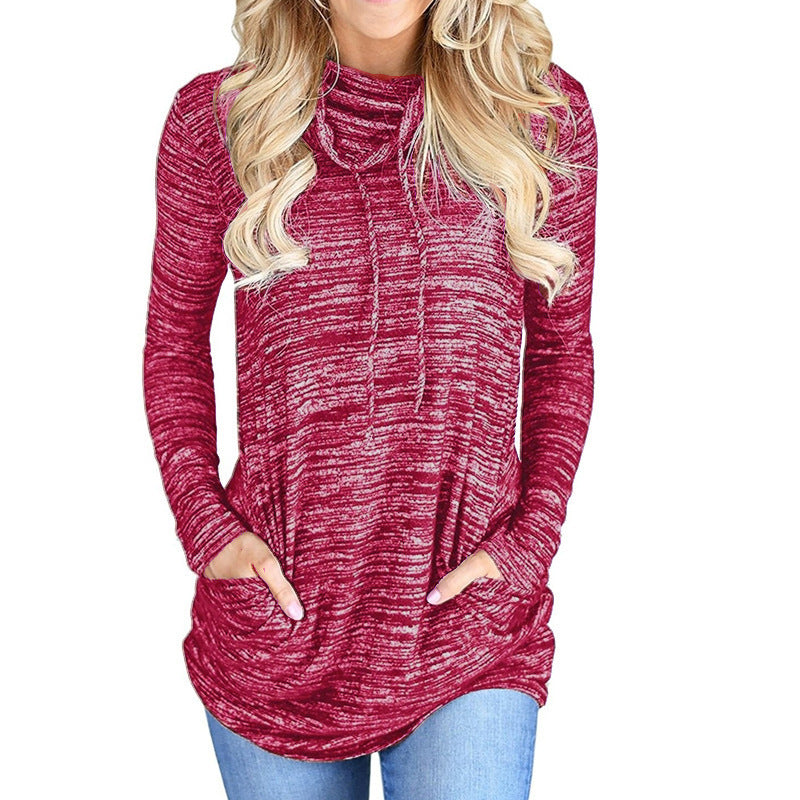 Ladies long sleeve hoodie with practical kangaroo pocket design Lune London