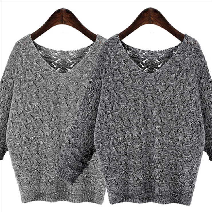 Lightweight knitted sweater for women with delicate lace pattern Lune London