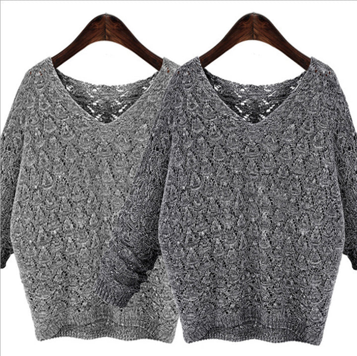 Lightweight knitted sweater for women with delicate lace pattern Lune London