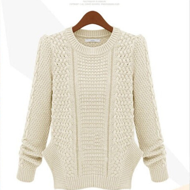 Chunky knit sweater for women with textured design and side pockets Lune London