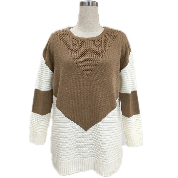 Women Fashion Knit Sweater with Geometric Design and Voluminous Sleeves Lune London