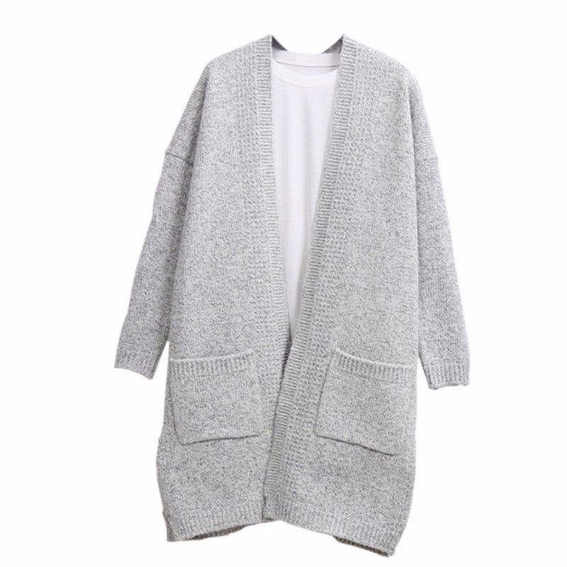 Ladies chunky knit cardigan with open pockets and relaxed silhouette Lune London