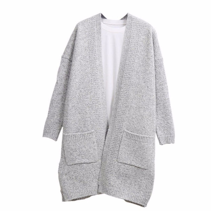Ladies chunky knit cardigan with open pockets and relaxed silhouette Lune London