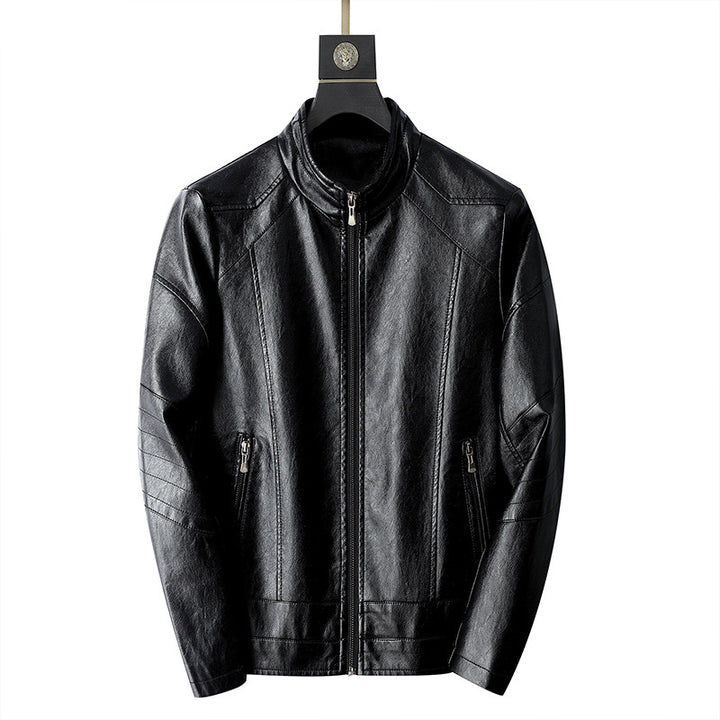 Casual synthetic leather jacket for men with easy-care zippered pockets Lune London