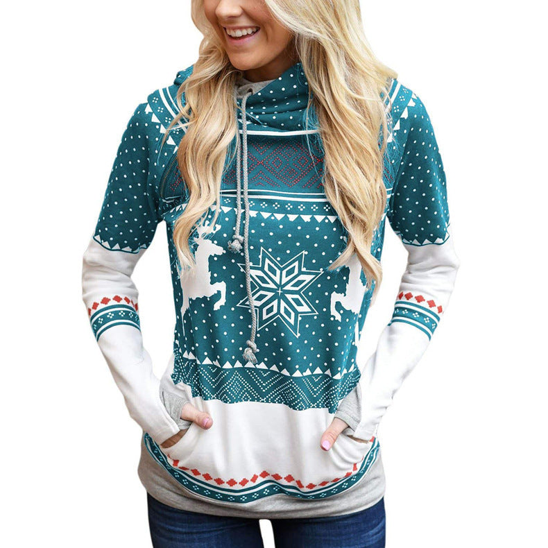 Hoodie for women with a modern Nordic pattern Lune London