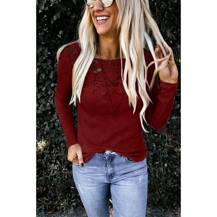Long sleeve shirt for women with elegant lace applique and structured design Lune London