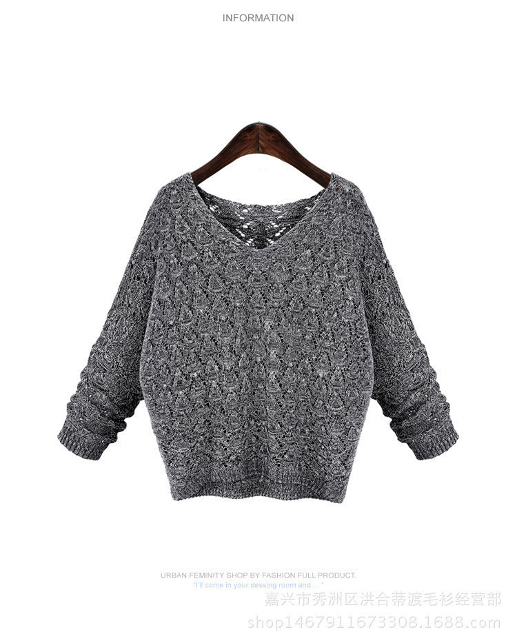 Lightweight knitted sweater for women with delicate lace pattern Lune London