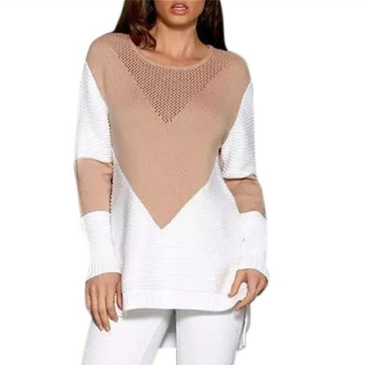 Ladies chunky knit sweater with modern chevron pattern and fluid silhouette Lune London