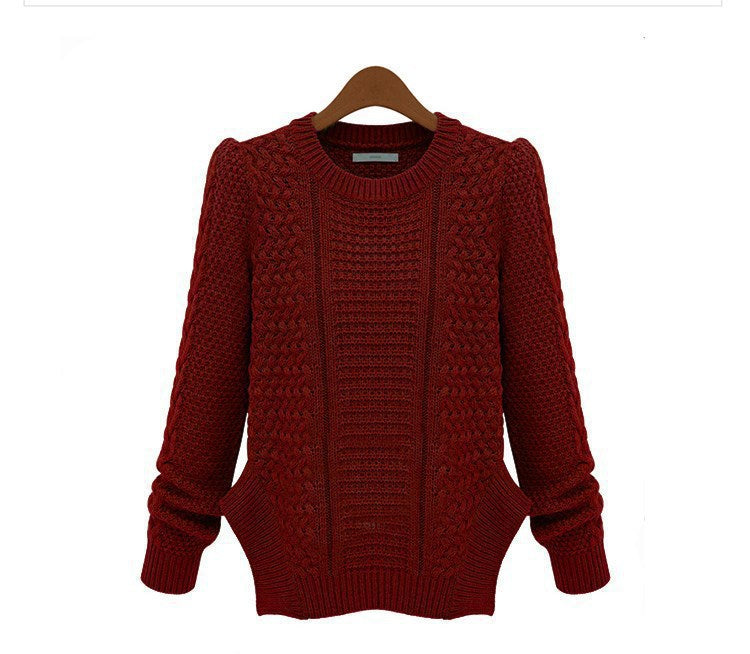 Chunky knit sweater for women with textured design and side pockets Lune London