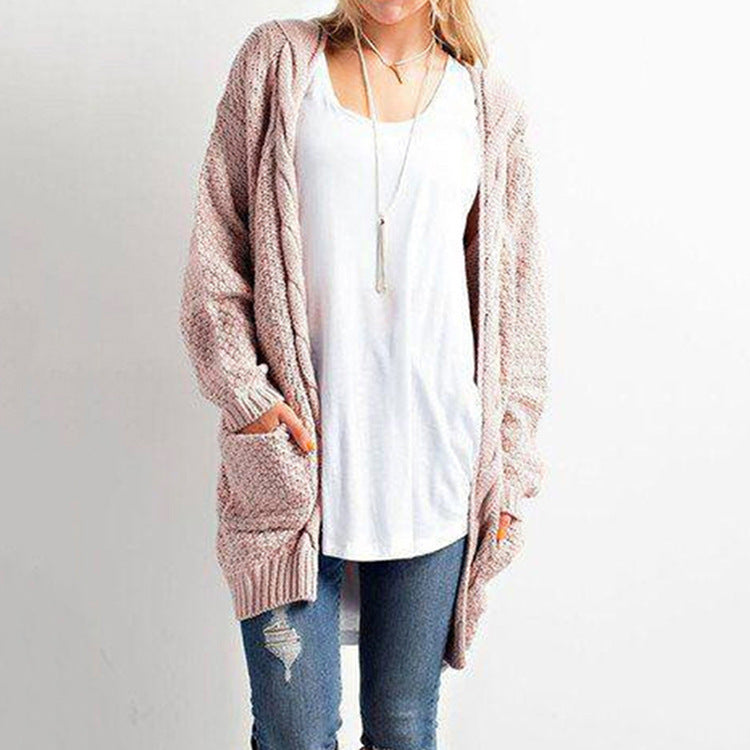 Ladies Chunky Knit Cardigan with relaxed fit and large pockets Lune London