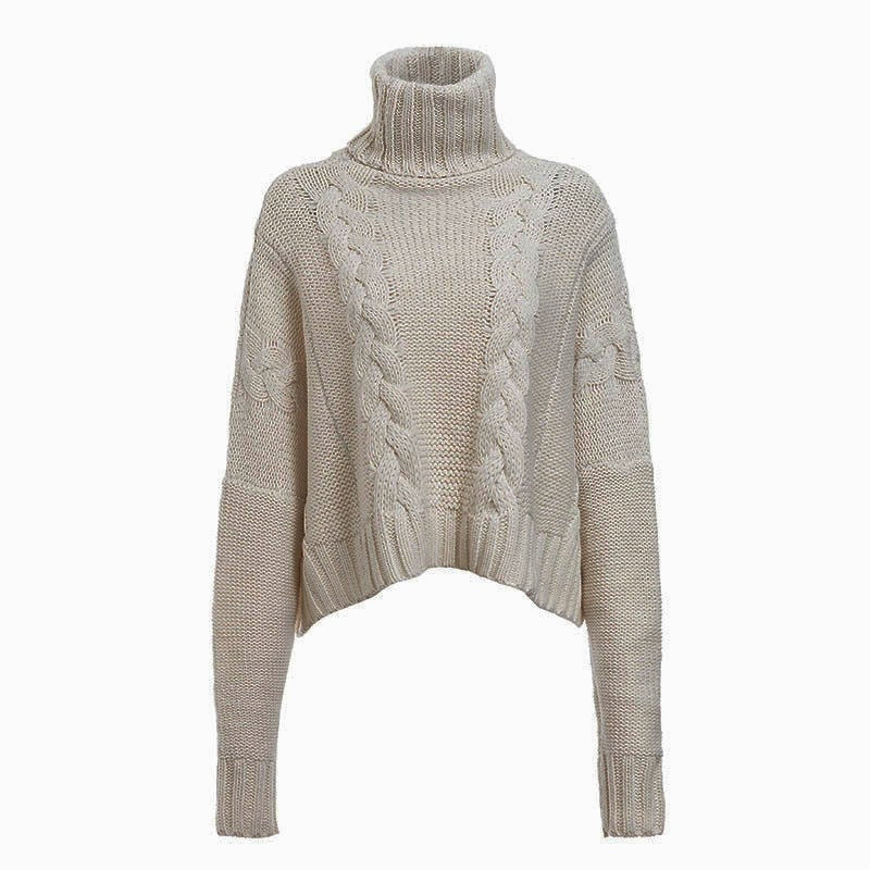 Chunky knit sweater for women with high turtleneck and relaxed fit Lune London