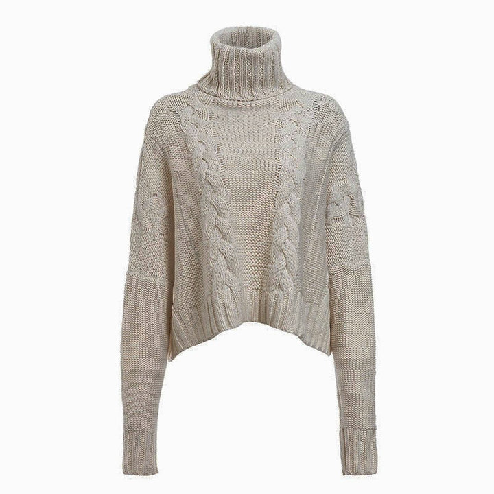 Chunky knit sweater for women with high turtleneck and relaxed fit Lune London