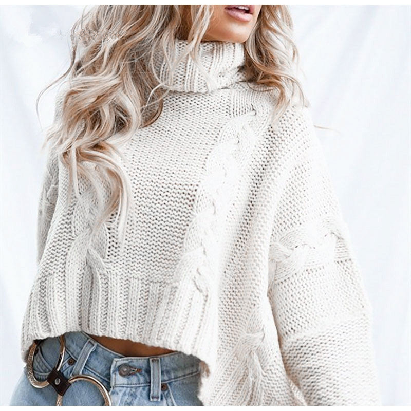 Chunky knit sweater for women with high turtleneck and relaxed fit Lune London