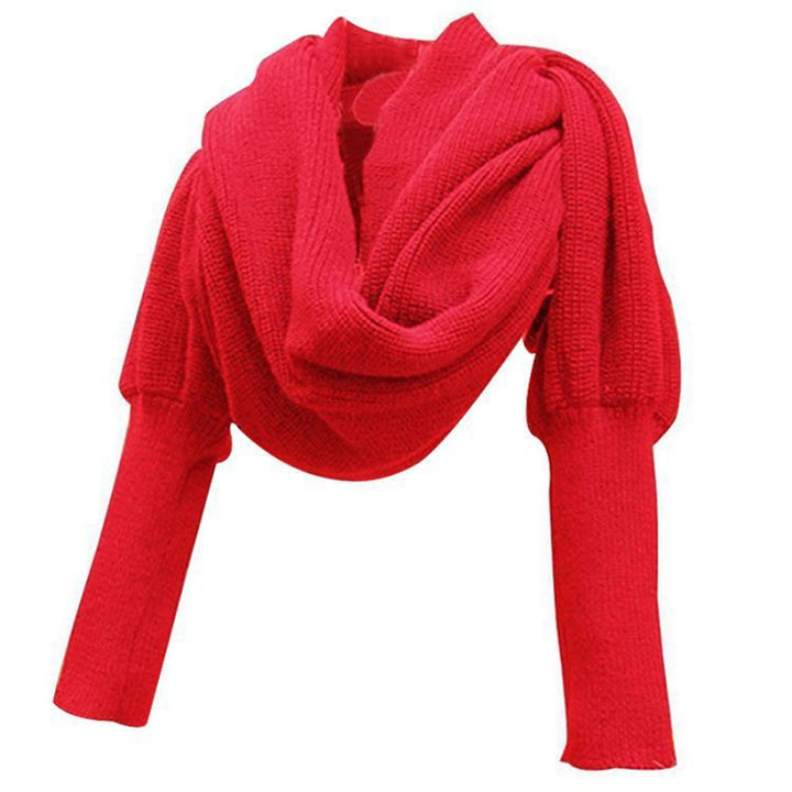 Knitted jacket for women with wrap design and long sleeves Lune London
